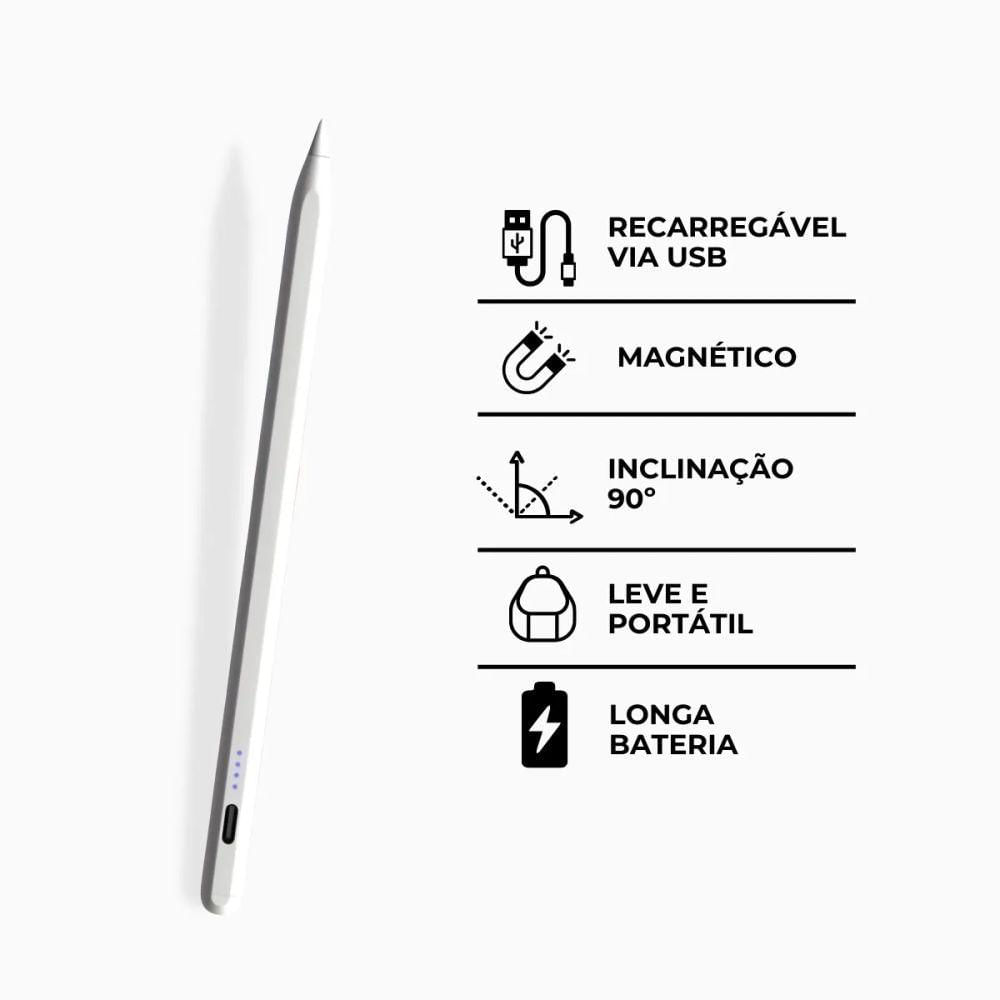 Caneta Digital Universal Touchscreen Ponta Fina - Branca