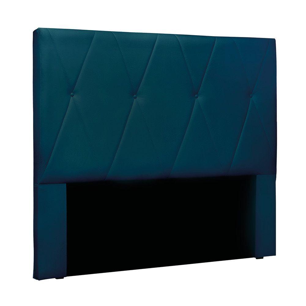 Miniatura Cabeceira Cama Box Casal 140 Cm Aquilla Veludo Azul Marinho S04 - D'rossi