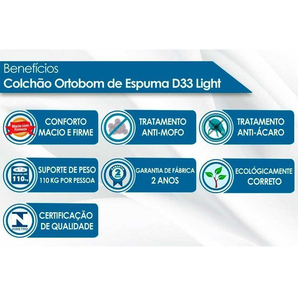 Miniatura Colchão Solteiro Espuma D33 Light Saúde (78x188x17) - Ortobom