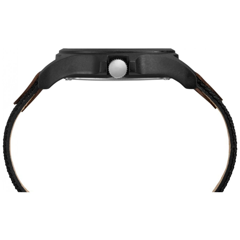 Miniatura Relógio Masculino Analógico com Pulseira de Couro , Timex TW4B08200, Preto e Marrom