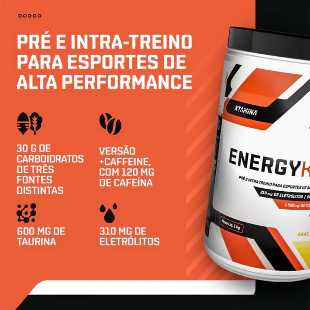 Miniatura Pre e Intra Treino Energy Kick Dux Xtamina Sabor Laranja 1Kg