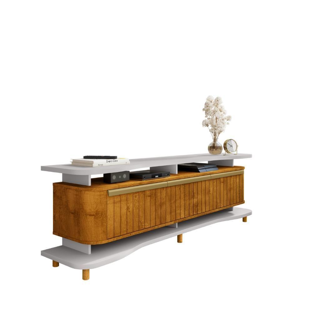 Miniatura Rack Para Tv 75 Polegadas Lebon Nature Off White