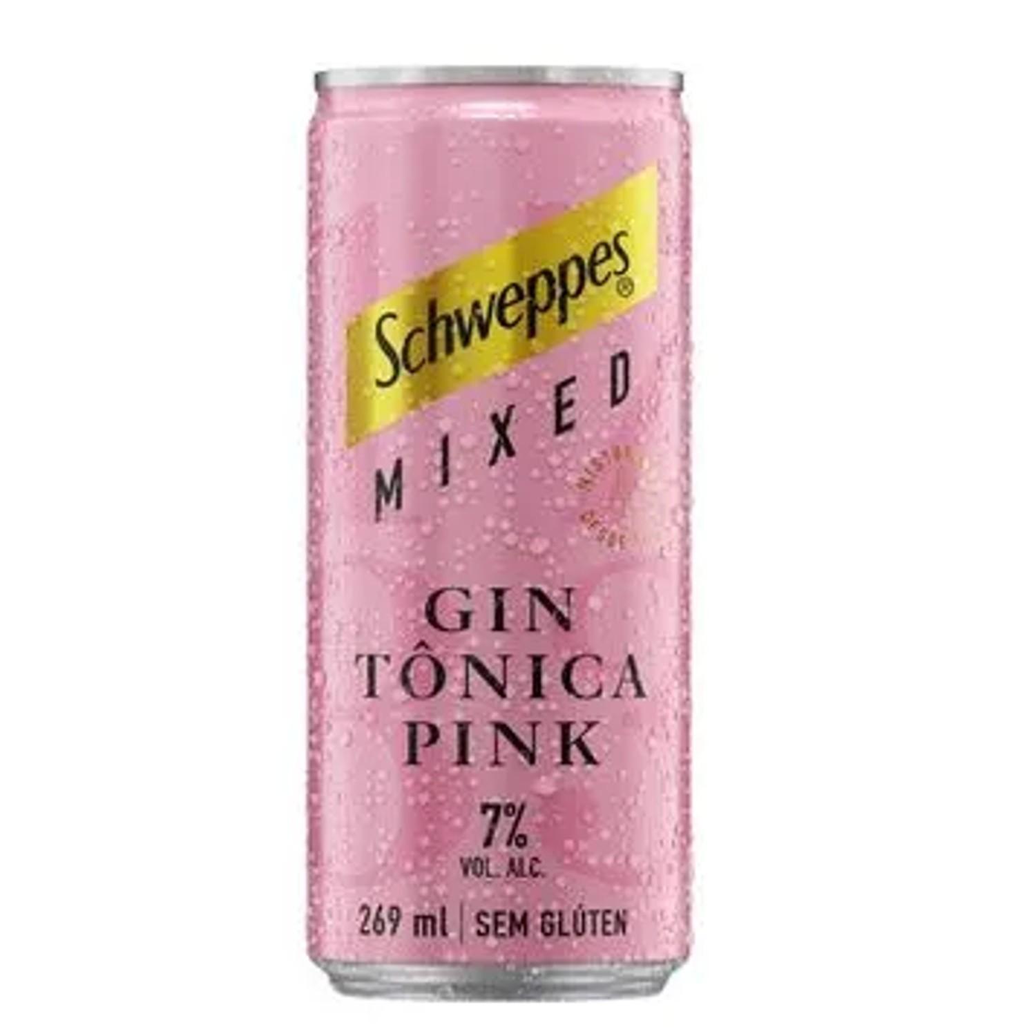 Miniatura Gin Tônica Pink Schweppes Lata 269Ml