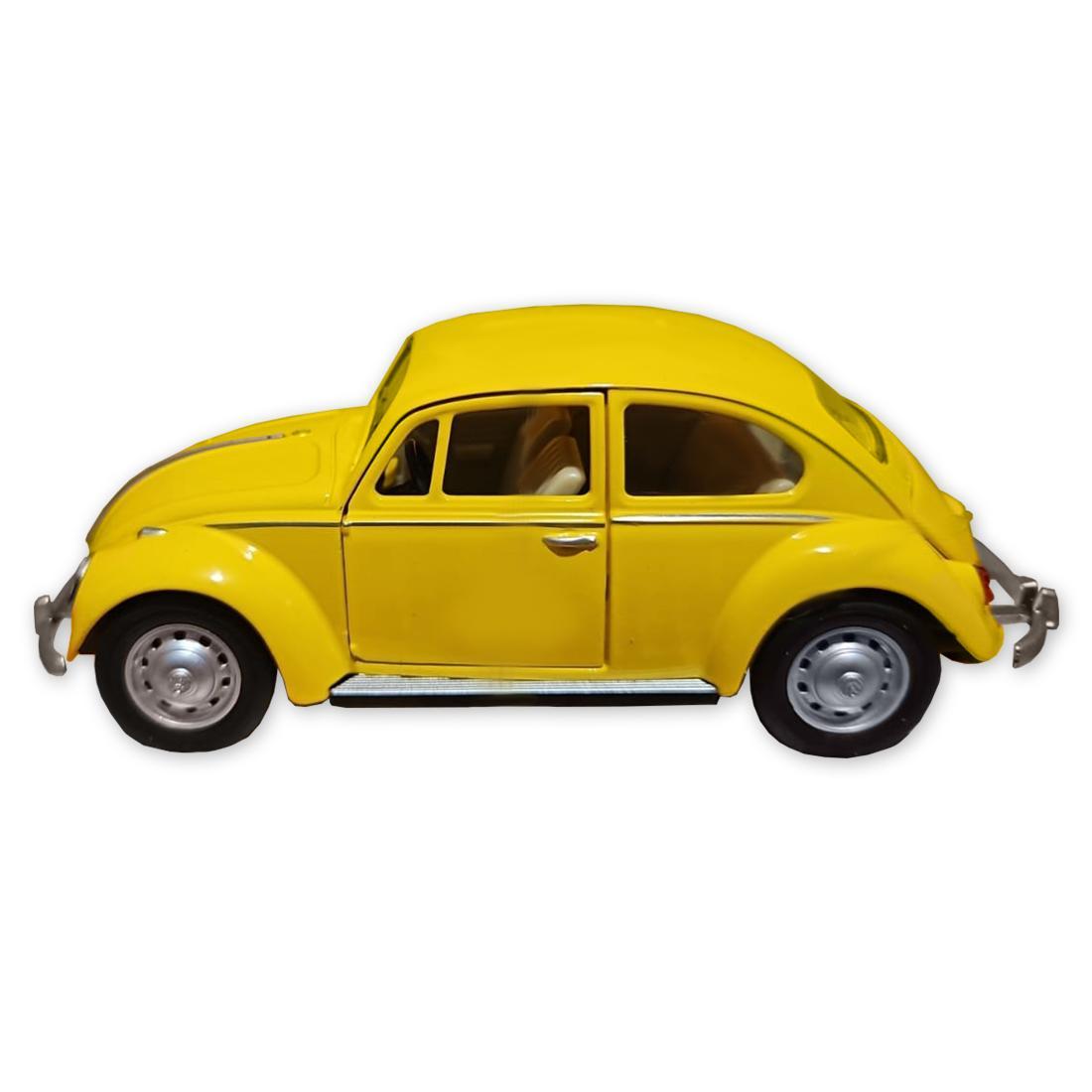 Miniatura Carro Miniatura Metal Fusca Amarelo 1967 1:32 Action Som Luz