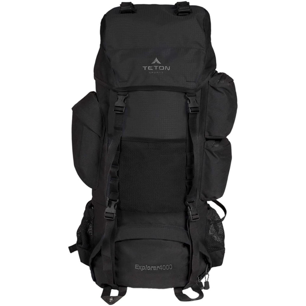 Miniatura TETON Mochila de Acampamento Camping 75L Impermeável Preta
