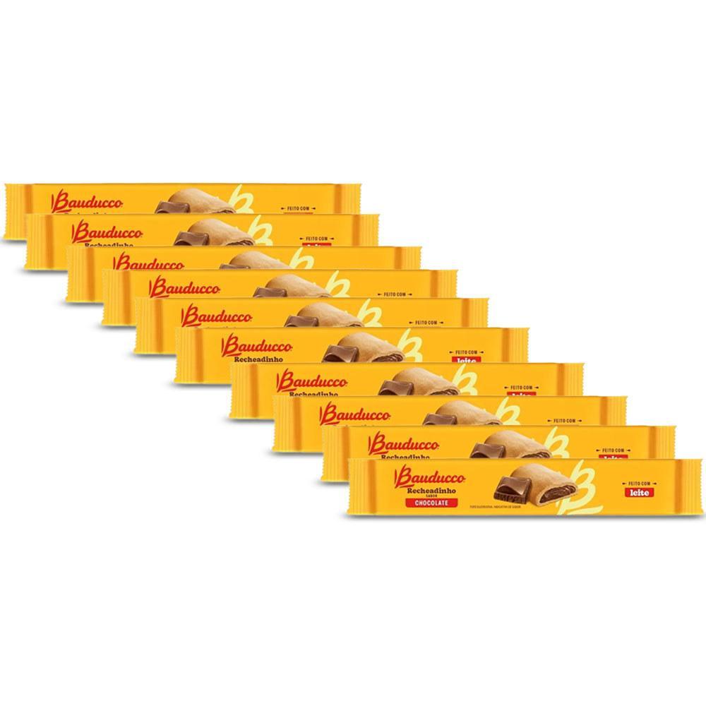 Miniatura Biscoito Recheadinho Bauducco Chocolate Kit 10 Pacotes 108G