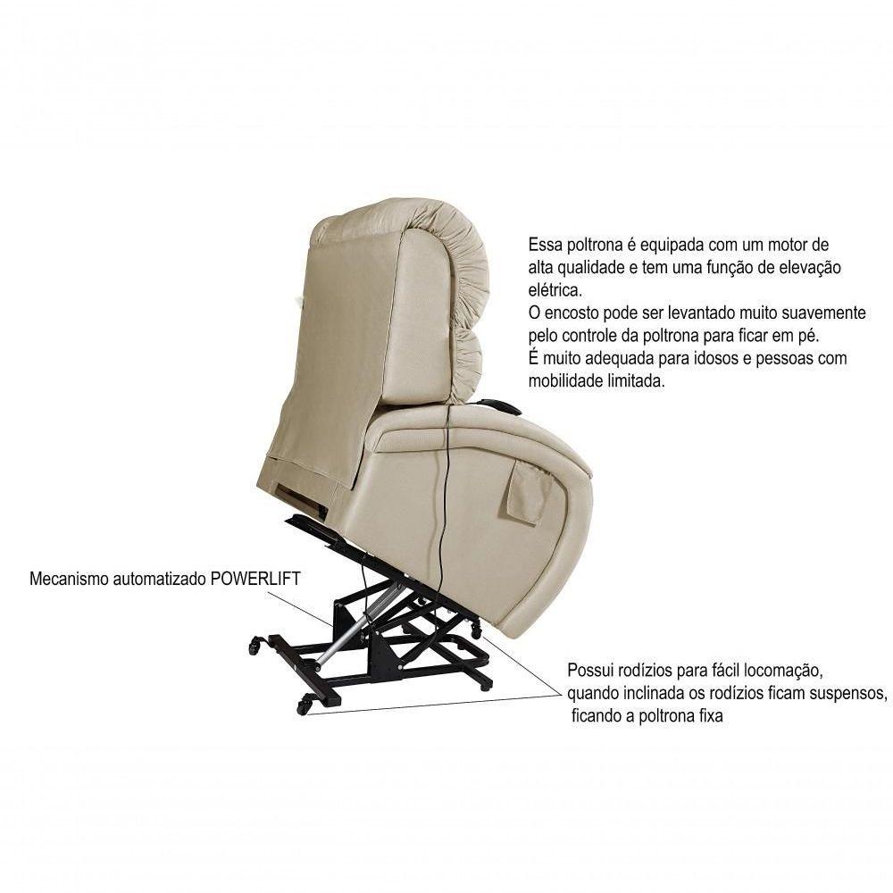 Miniatura Cadeira Poltrona Reclinável Imperial Motorizada Para Amamentação Suede Com Lift E Massageador Areia