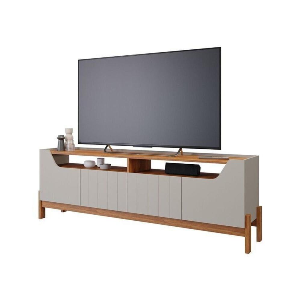 Miniatura Conjunto Rack Moema e Painel Trend para Tv de até 60 Polegadas 100% Mdf Espresso Móveis Cinamomo/Off White
