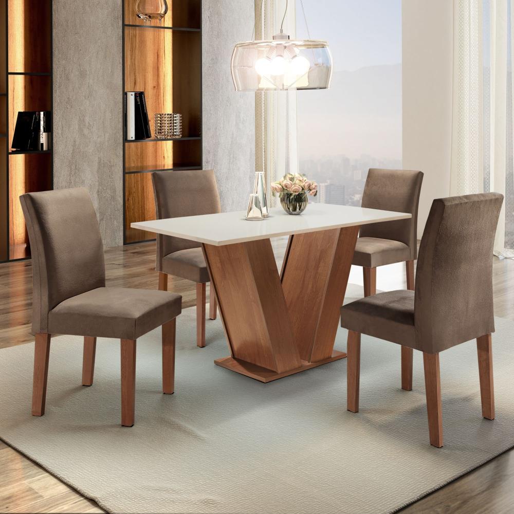 Mesa de Jantar com 4 Cadeiras Tampo Mdf Espanha Yescasa