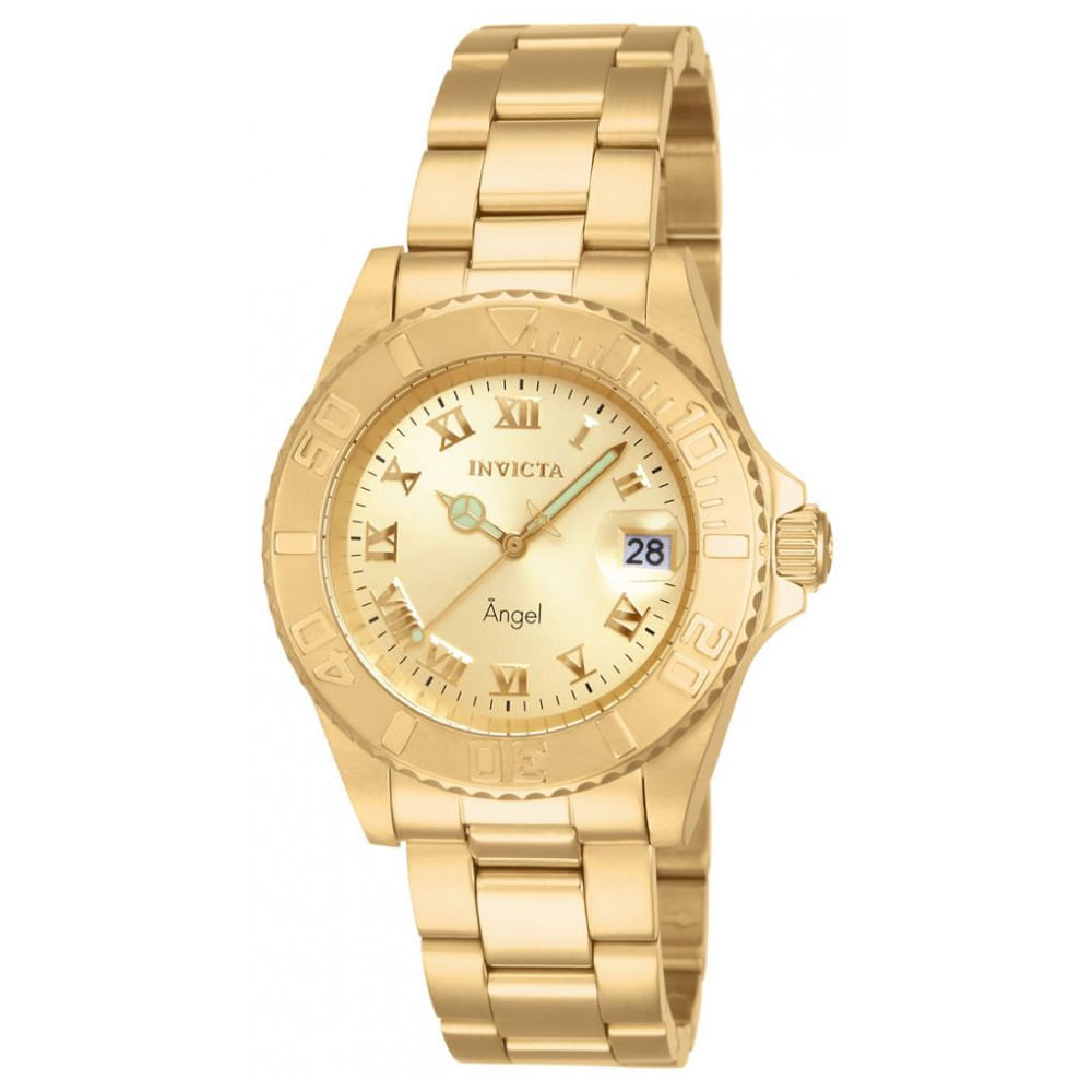 Miniatura Relógio Feminino Invicta Angel Swiss Ronda 515 Caliber 40mm, Dourado 14321