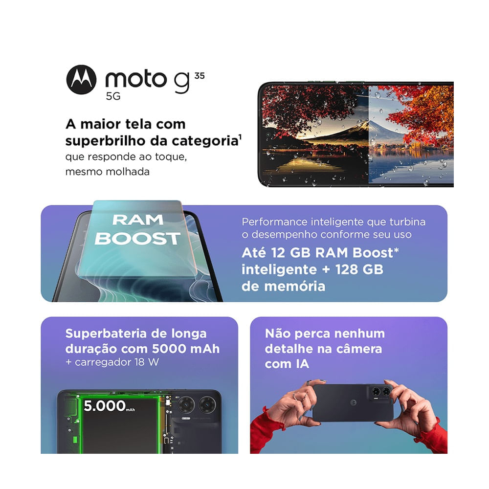 Miniatura Smartphone Motorola G35 Grafite 128GB