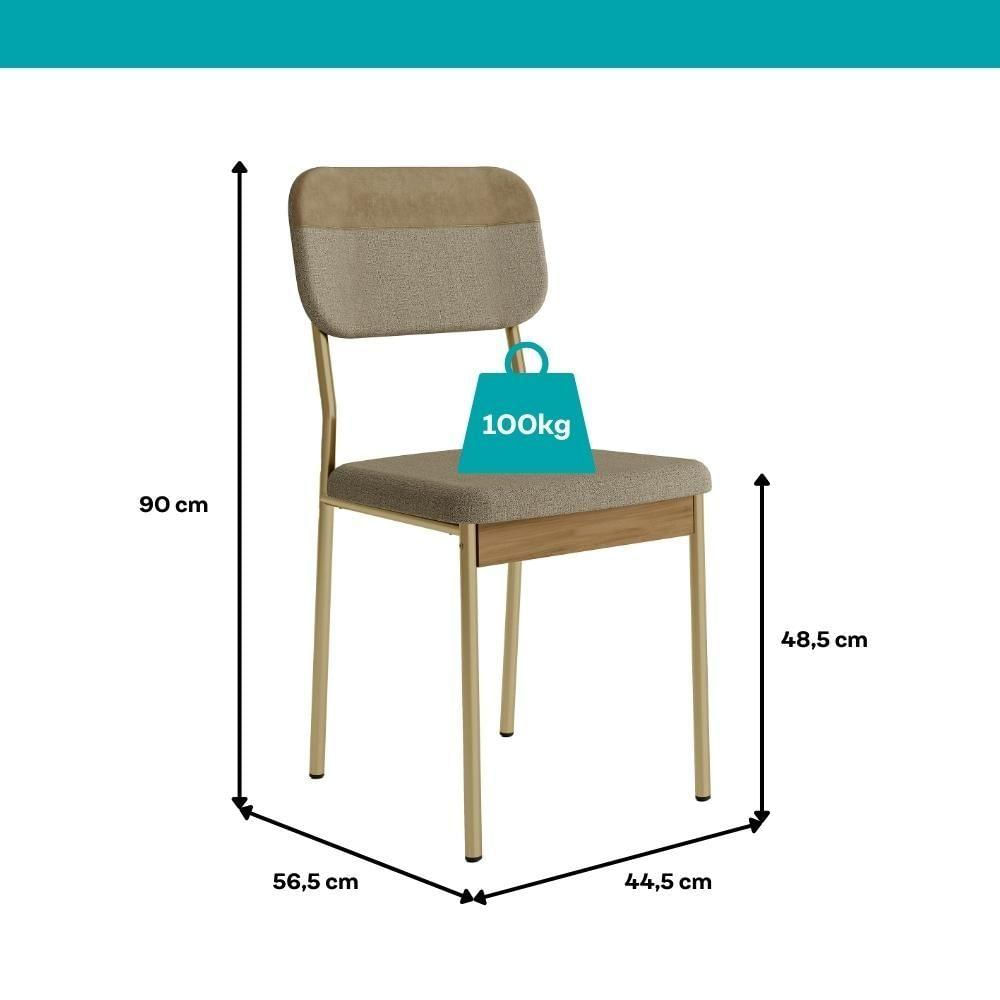 Conjunto Sala De Jantar 6 Cadeiras Castellano Carraro Carvalho Dourado