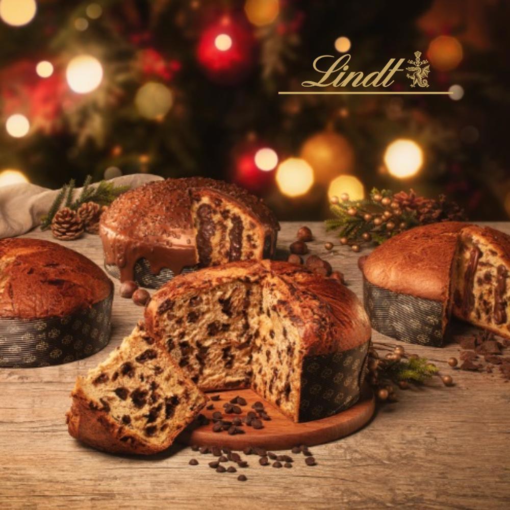 Miniatura Panetone Lindt Gotas De Chocolate Suiço Kit 12 Unidades 400G