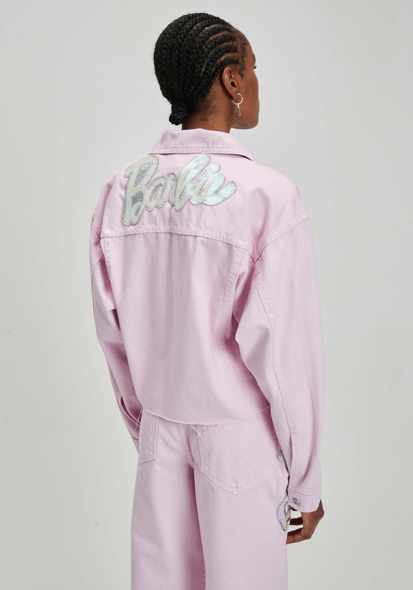 Miniatura Jaqueta Sarja Trucker Barbie Rosa G