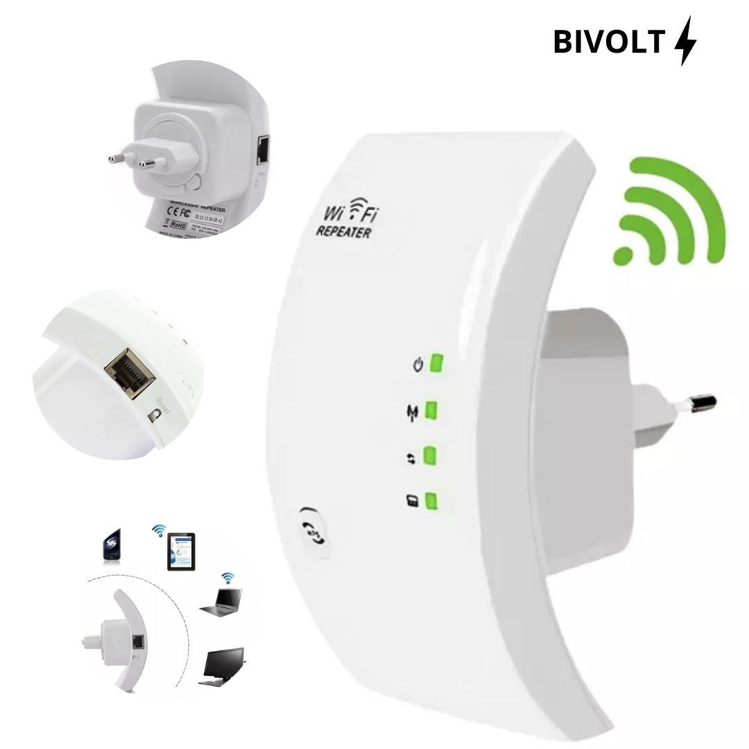 Miniatura Repetidor Wi-Fi: Alcance Até 50 Metros Sem Quedas.