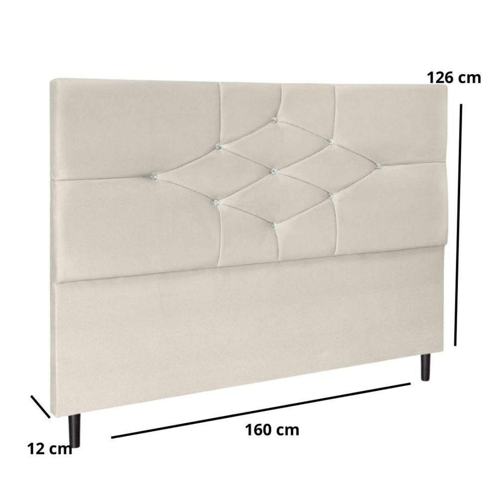 Miniatura Cabeceira Cama Box Queen 160cm Virgínia Suede Bege E Frame