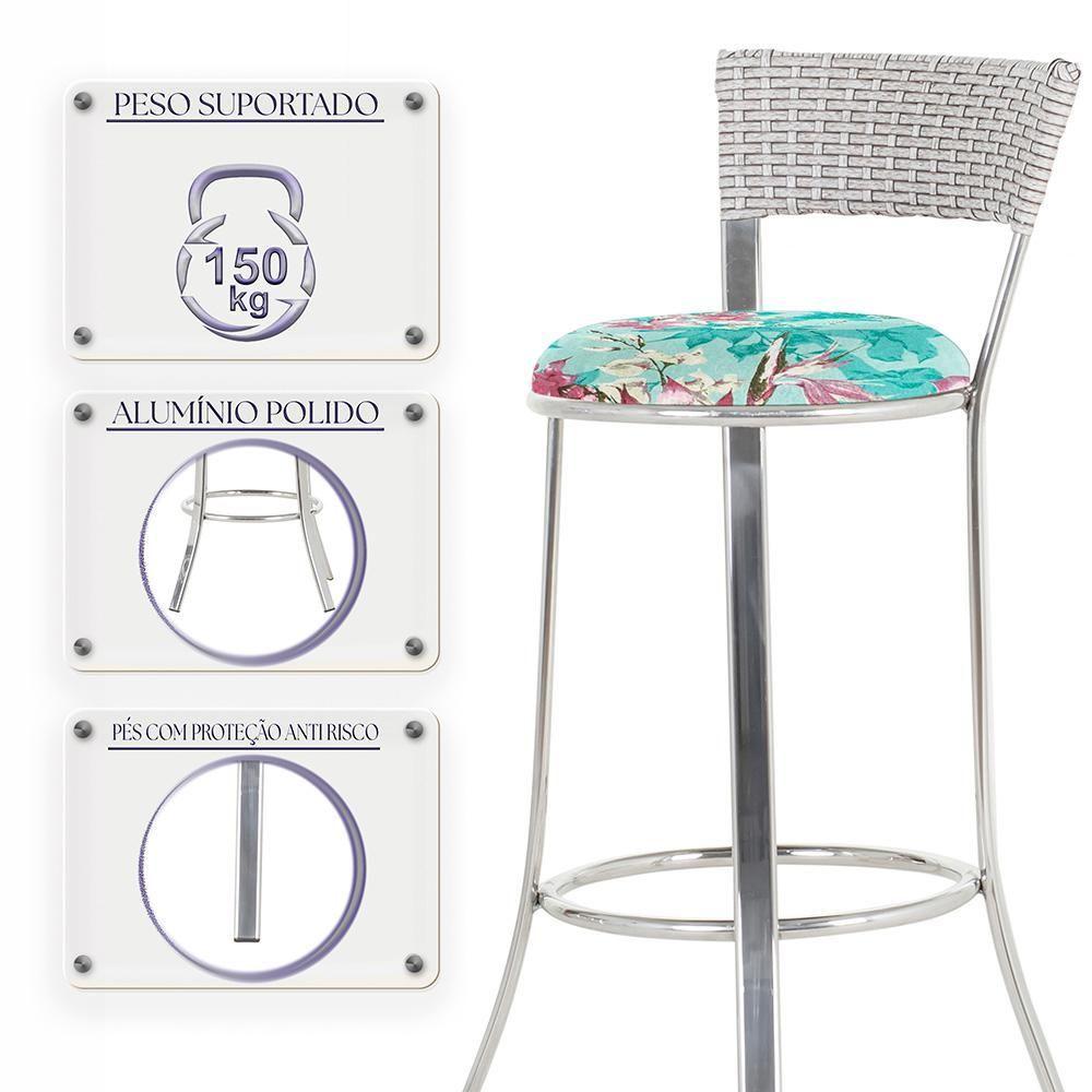 Miniatura Conjunto Com 2 Banquetas Em Alumínio, Fibra Sintética E Impermeável Tc Marmore Z19