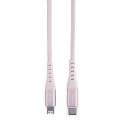 Miniatura Cabo USB-C para Lightning de Silicone, 1,2 metros, Originais iPlace, Rosa