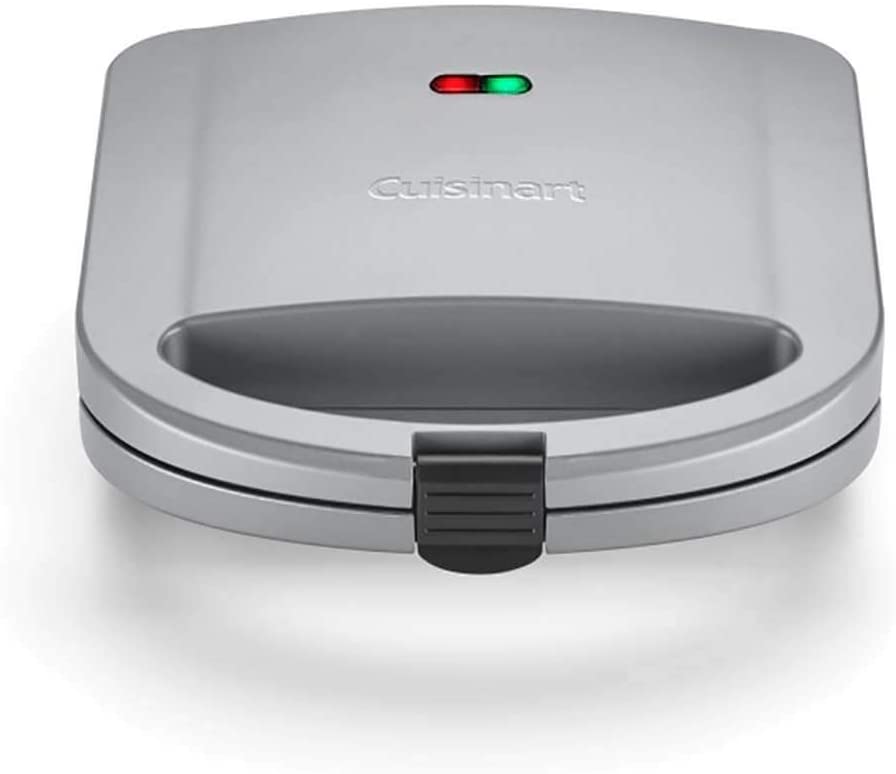 Miniatura Cuisinart Sanduicheira, capacidade de 2 sanduíches, 650 W, 110V, prata.