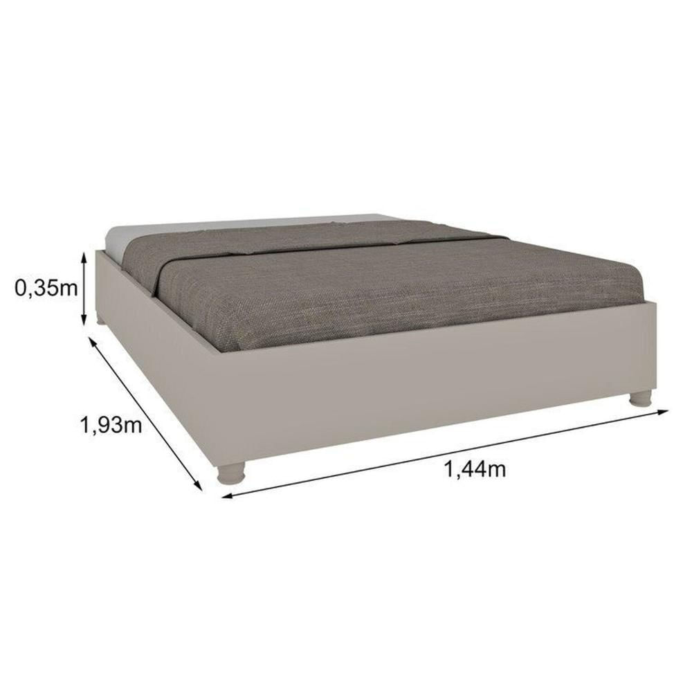 Quarto Casal Completo Guarda Roupa 6 portas Munique, Cama Casal Monaco e Cômoda Chicago Espresso Móveis Cinamomo/Off White