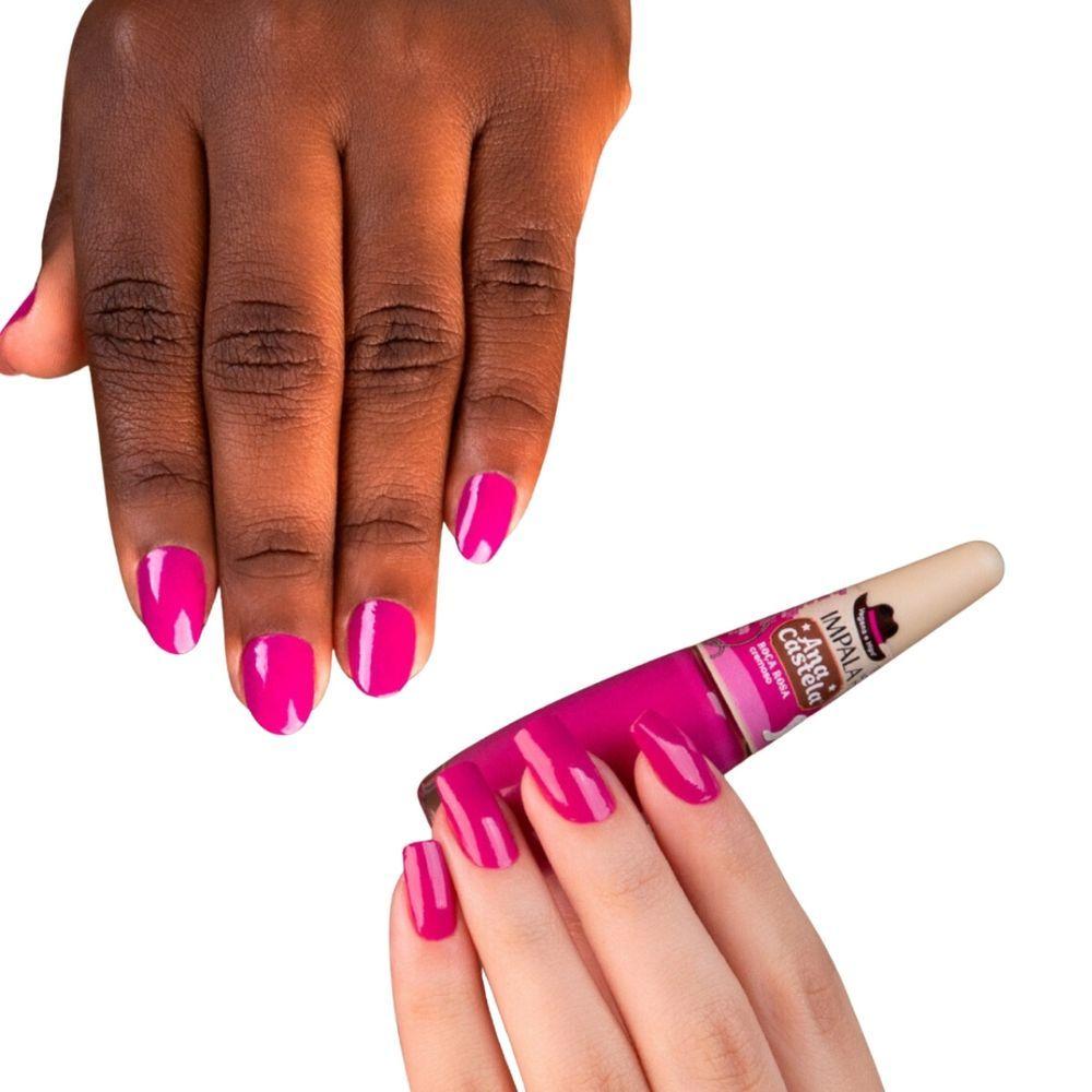Miniatura Impala Esmalte Ana Castela Cremoso Roça Rosa 7,5ml