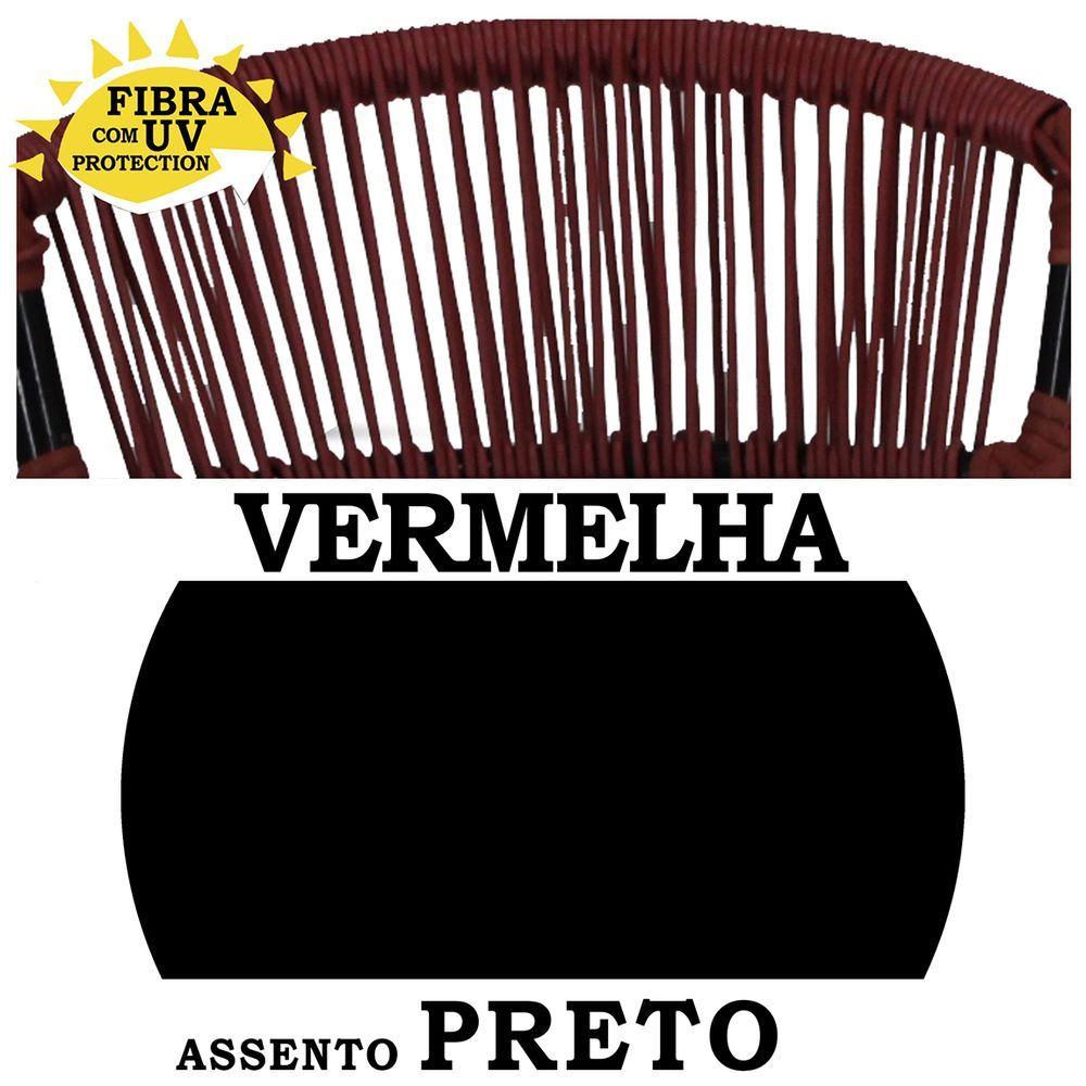 Miniatura 4 Banquetas Havaí Preto Vermelho