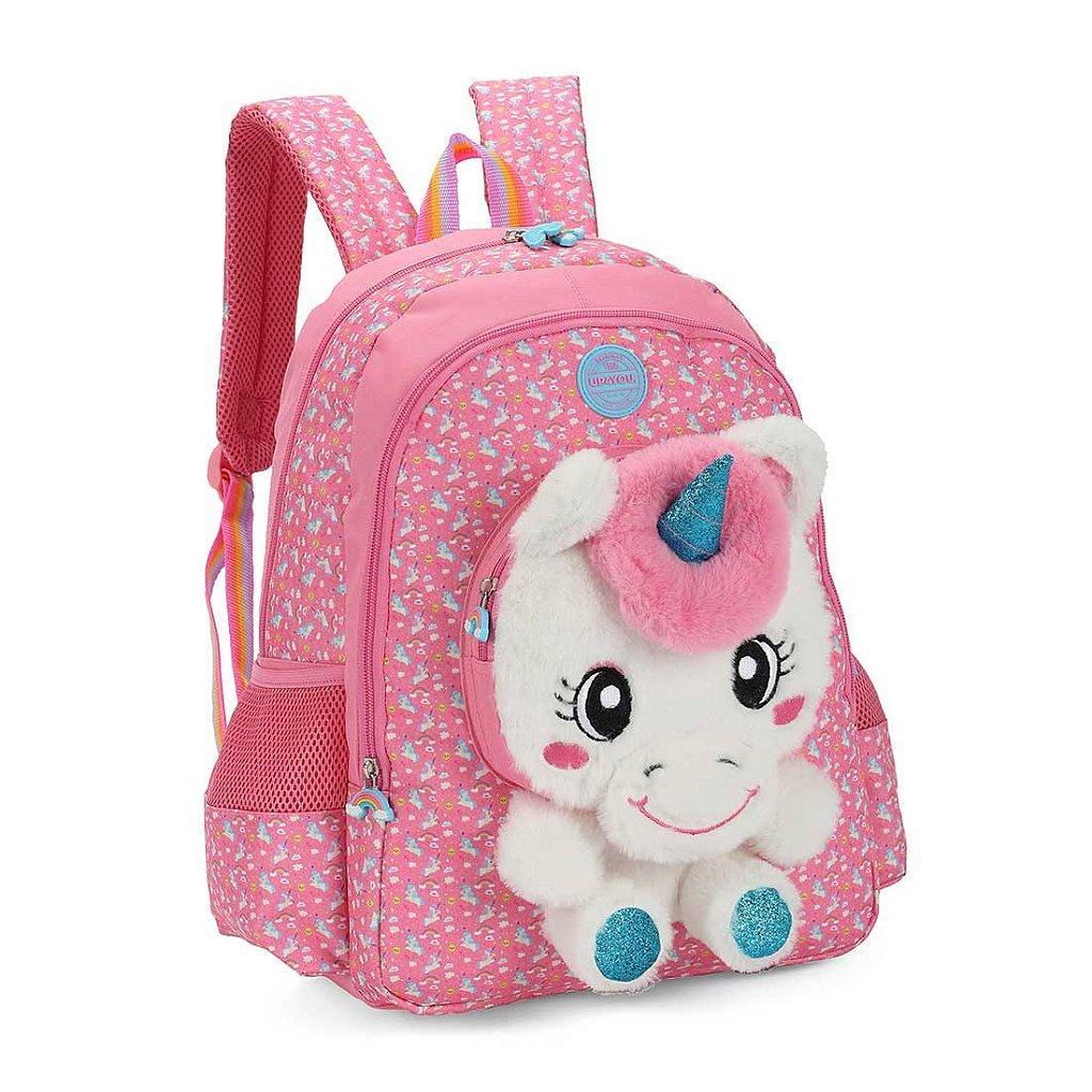 Miniatura Mochila Infantil Escolar Feminina Unicórnio Pink