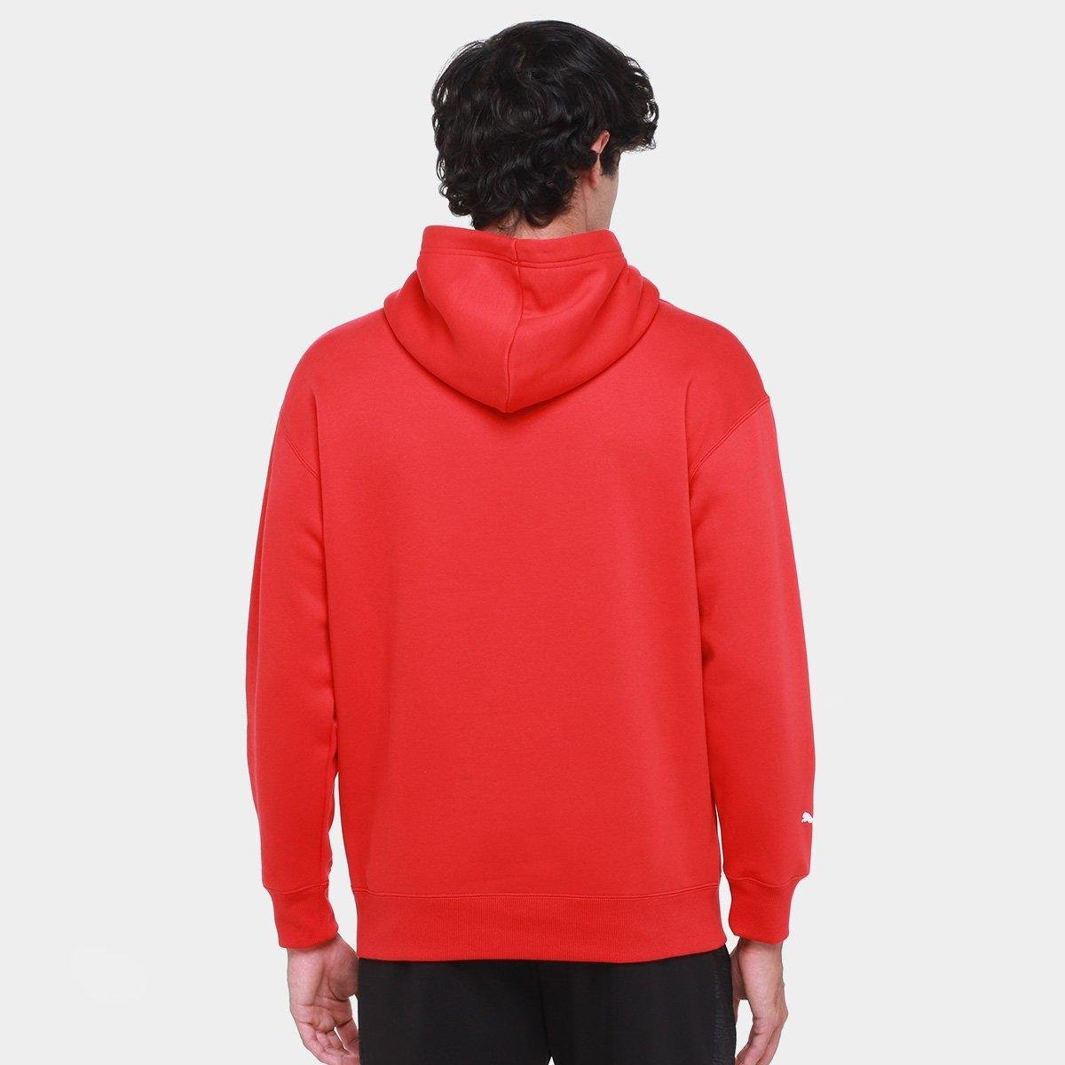 Miniatura Moletom Com Capuz Puma Ferrari Race Big Shield Masculino Vermelho - EGG
