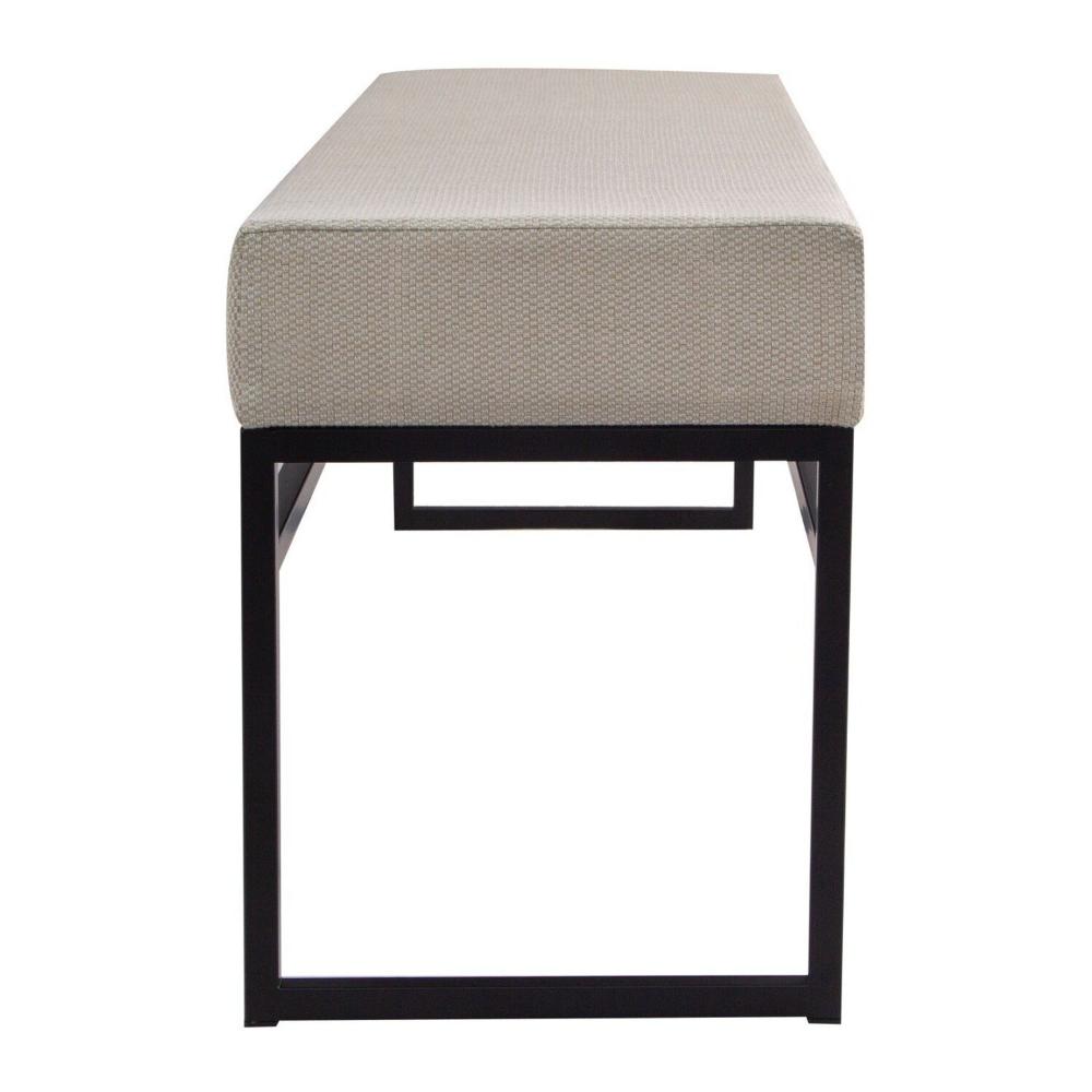 Miniatura Banco Estofado 2 Lugares Paradise Conforto Elegância Recamier Preto/Castanho