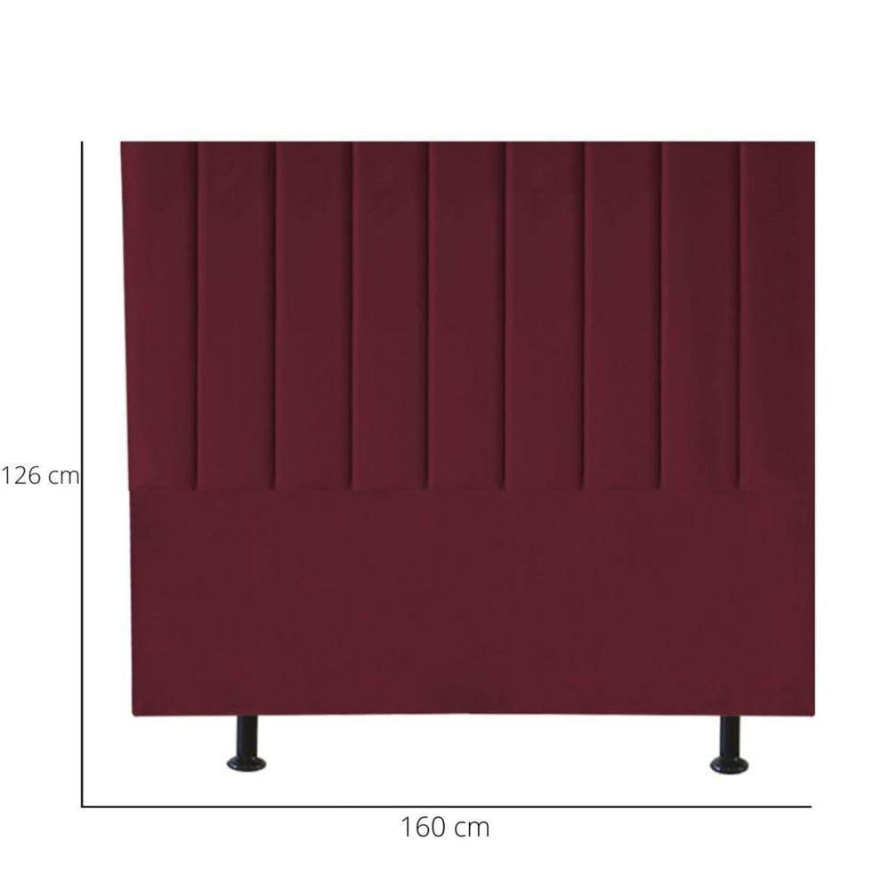 Miniatura Cabeceira De Cama Queen Box 160 Cm Karla Carla Suede Cor:bordô