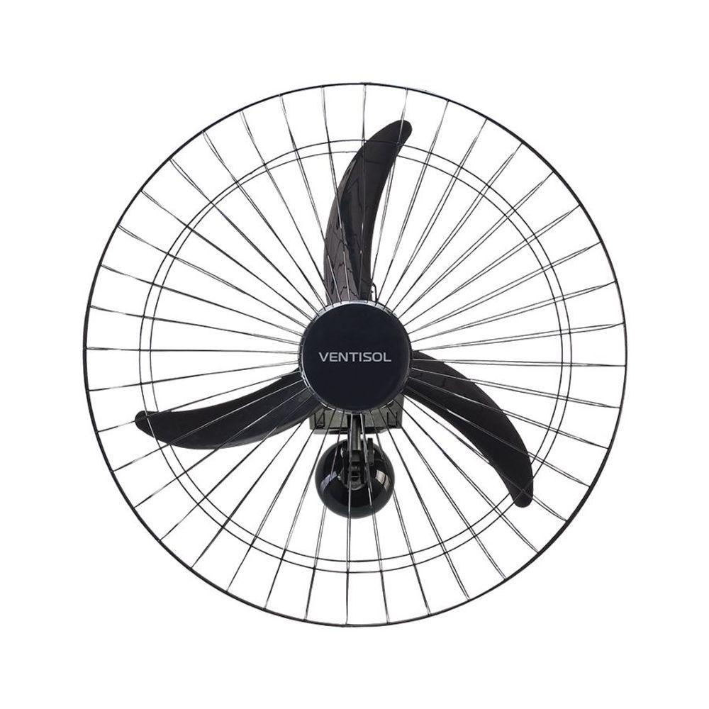 Miniatura Ventilador De Parede Ventisol 200w Grade Metal 60cm Preto Bivolt