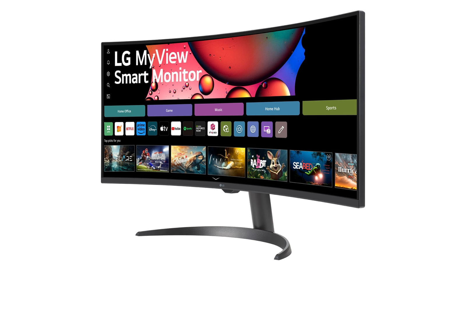 Monitor LG MyView Smart 34SR60QC-B Tela curva 34" QuadHD 2K 21:9, WebOS, Air Play, Screen Share, Bluetooth, ThinQ Home Preto - 110v/220v