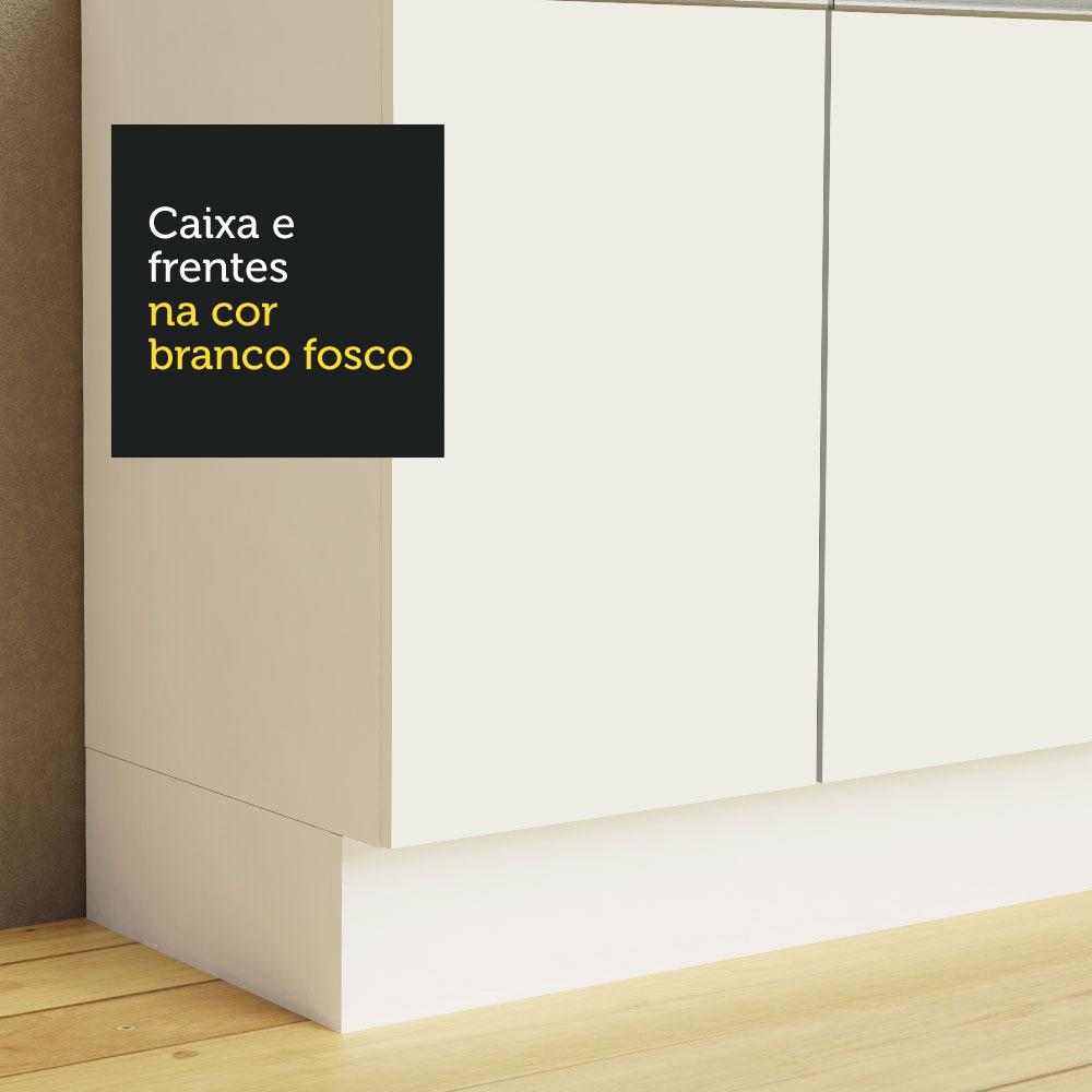 Armário de Cozinha Compacta 100% MDF 120 cm Smart Madesa 01 Branco