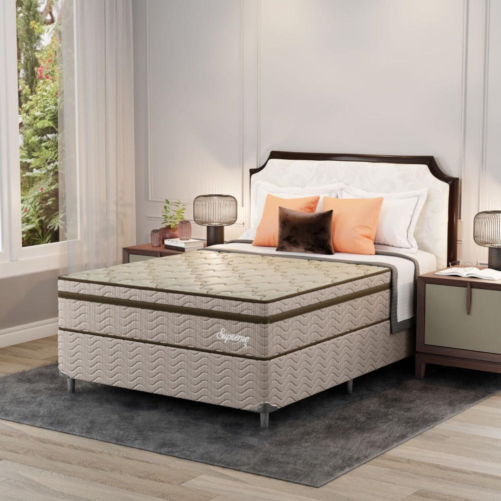 Miniatura Cama Viúvo Box Supreme 128x188x60 Molas Ensacadas Montreal Dourado