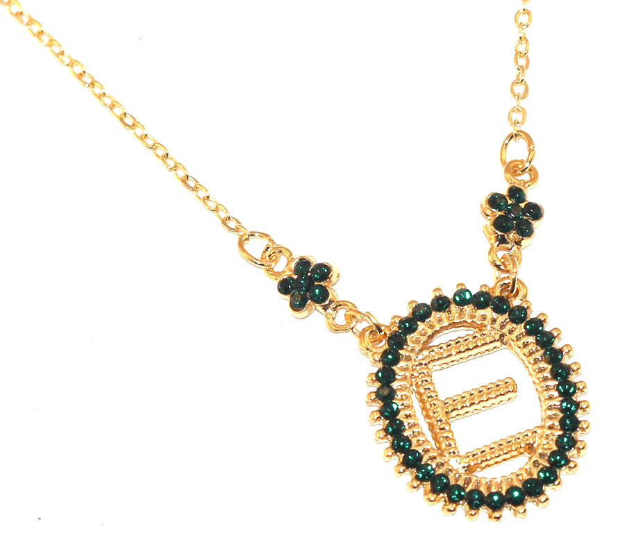 Miniatura Colar Inicial E Lembrancinha Letra Folheado Ouro 18k