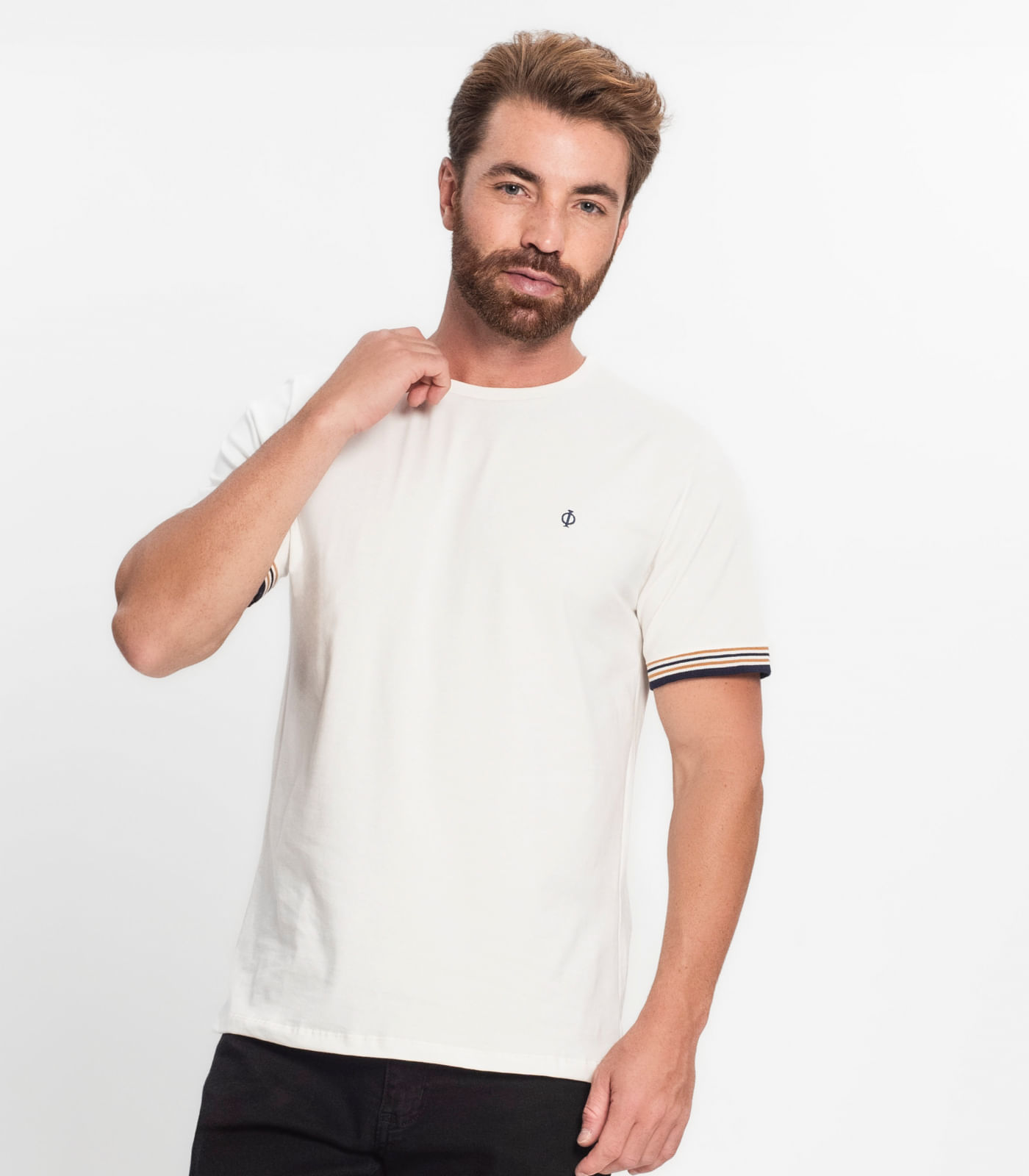 Miniatura Camiseta Básica Masculina Diametro Bege G