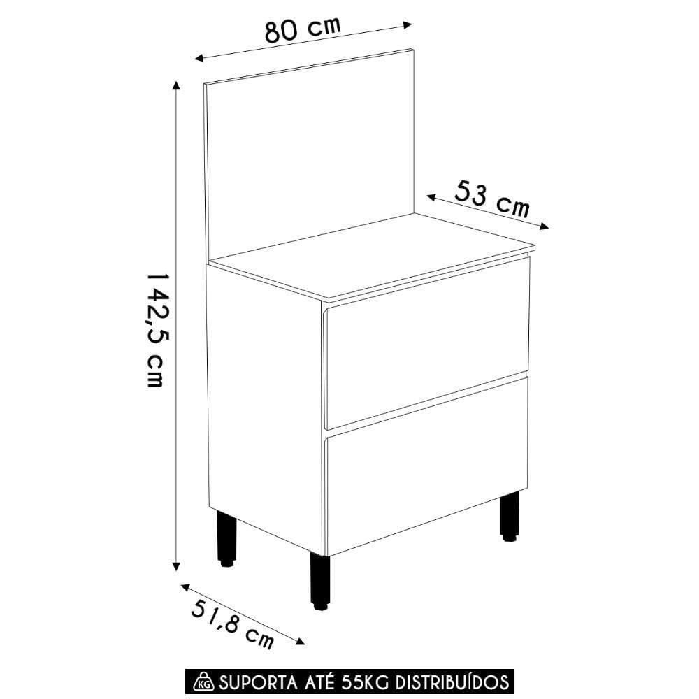 Miniatura Balcão De Cozinha Com Tampo 80cm 1 Porta Minsk K02 Branco - Mpozenato