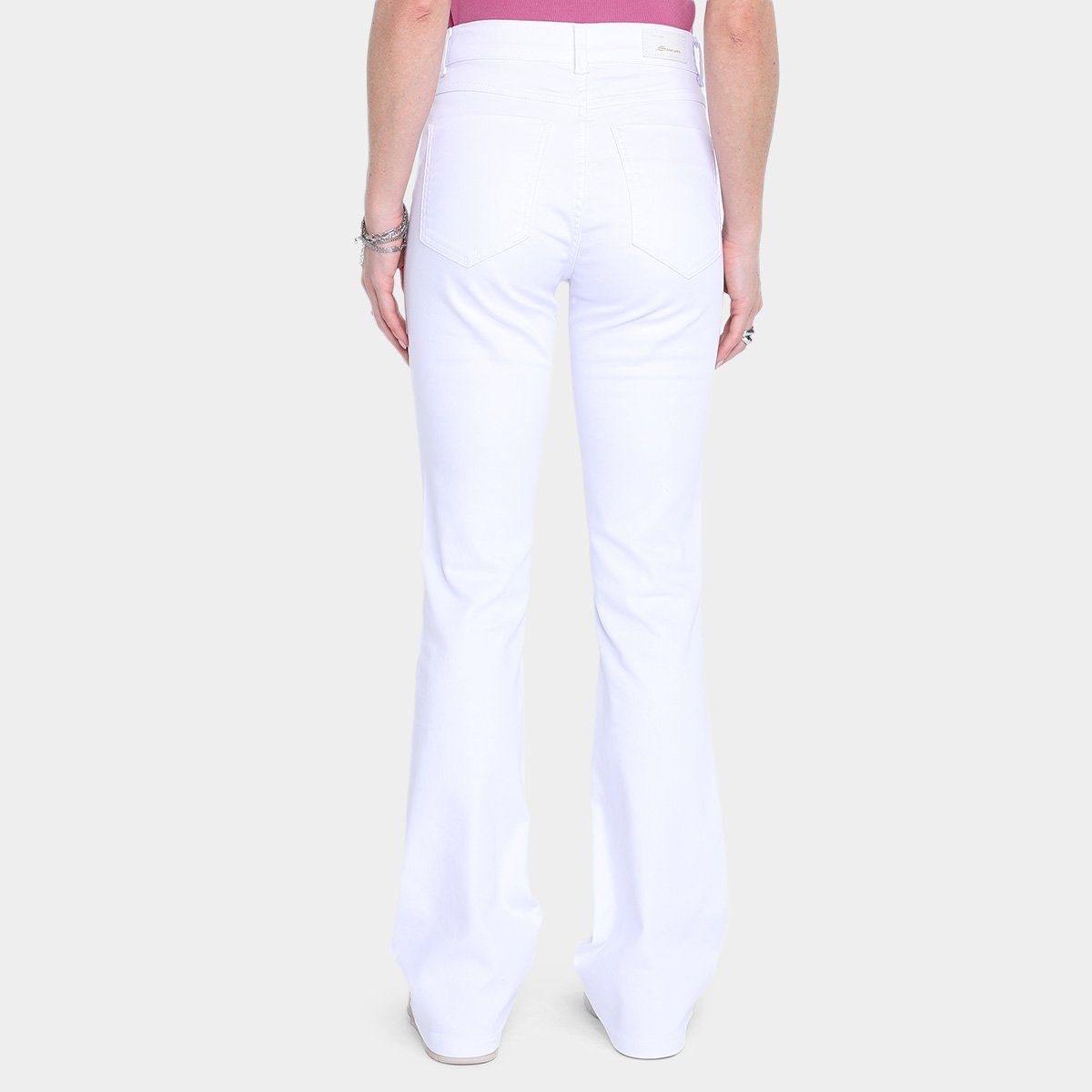 Miniatura Calça Boot Cut Sawary Cintura Alta Feminina Branco - 36
