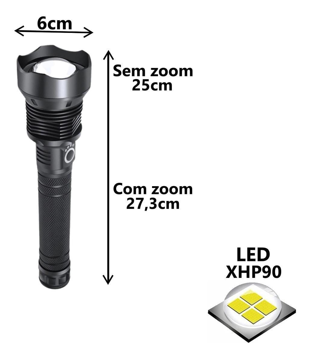 Miniatura Lanterna Holofote P90 Ultra Led Potente Mais Forte Do Mundo