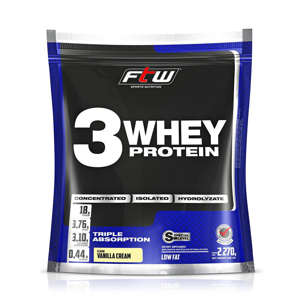 Miniatura Whey 3 Protein Fitoway FTW - Sabor Baunilha - 2270gr