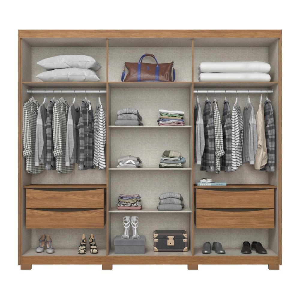 Miniatura Guarda-Roupa Casal 6 Portas 4 Gavetas Norton Nature