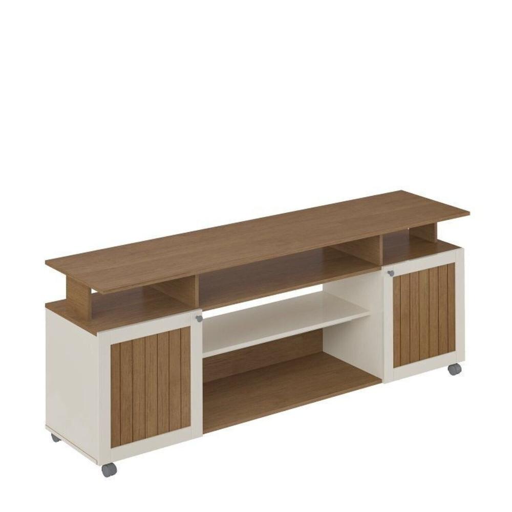 Kit para sala de estar Rack e Bar e Mesa de Centro Ipanema Cinamomo/Off White
