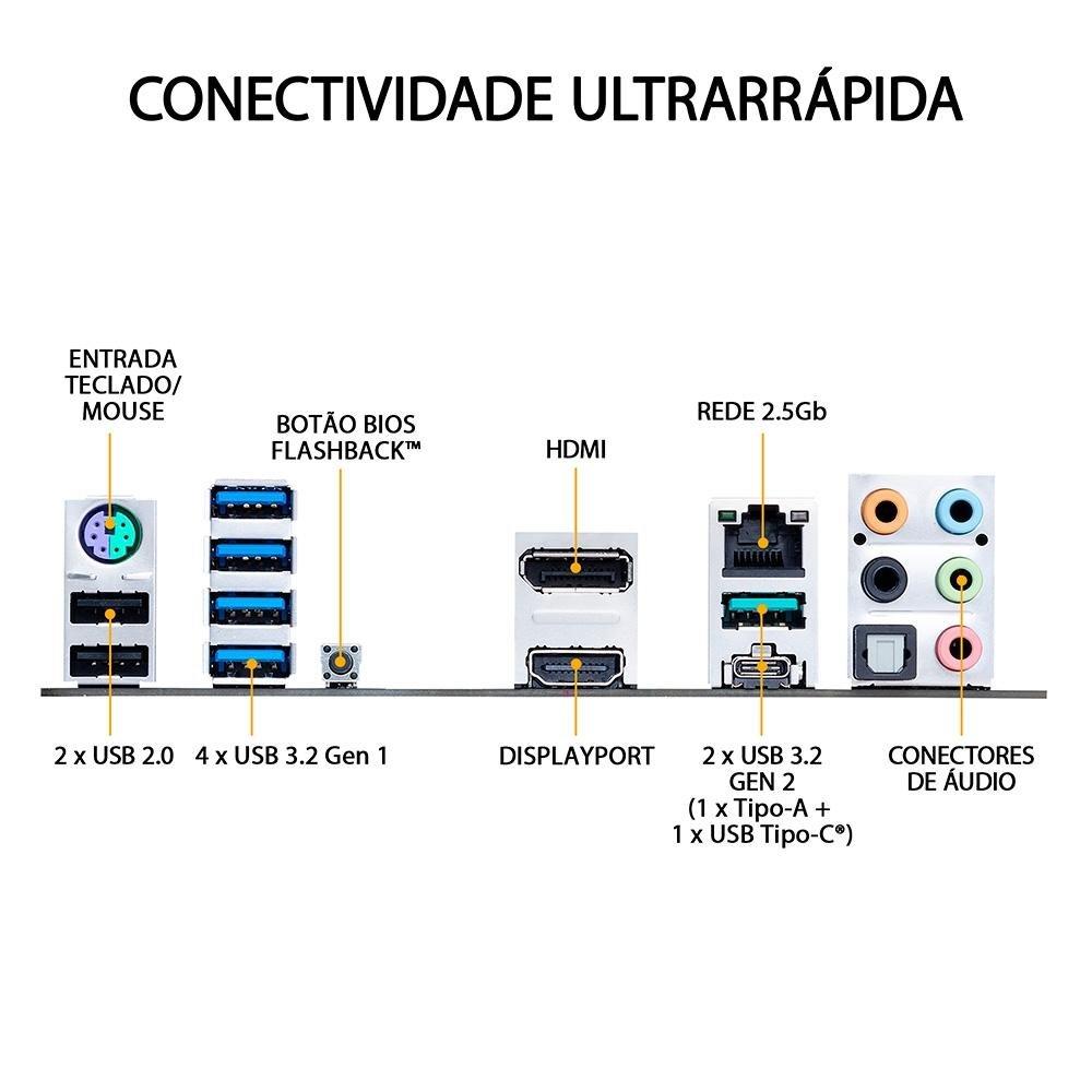 Placa-Mãe ASUS TUF Gaming B550M-Plus, AMD AM4, mATX, DDR4, Preto - 90MB14A0-C1BAY0