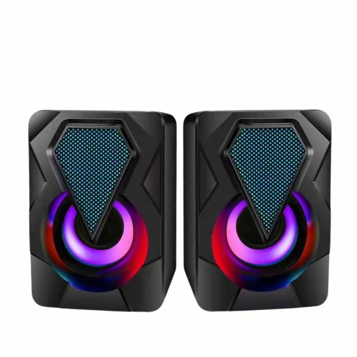 Miniatura Caixa Som Rgb Led Computador Pc Gamer Luz Respiração Fria