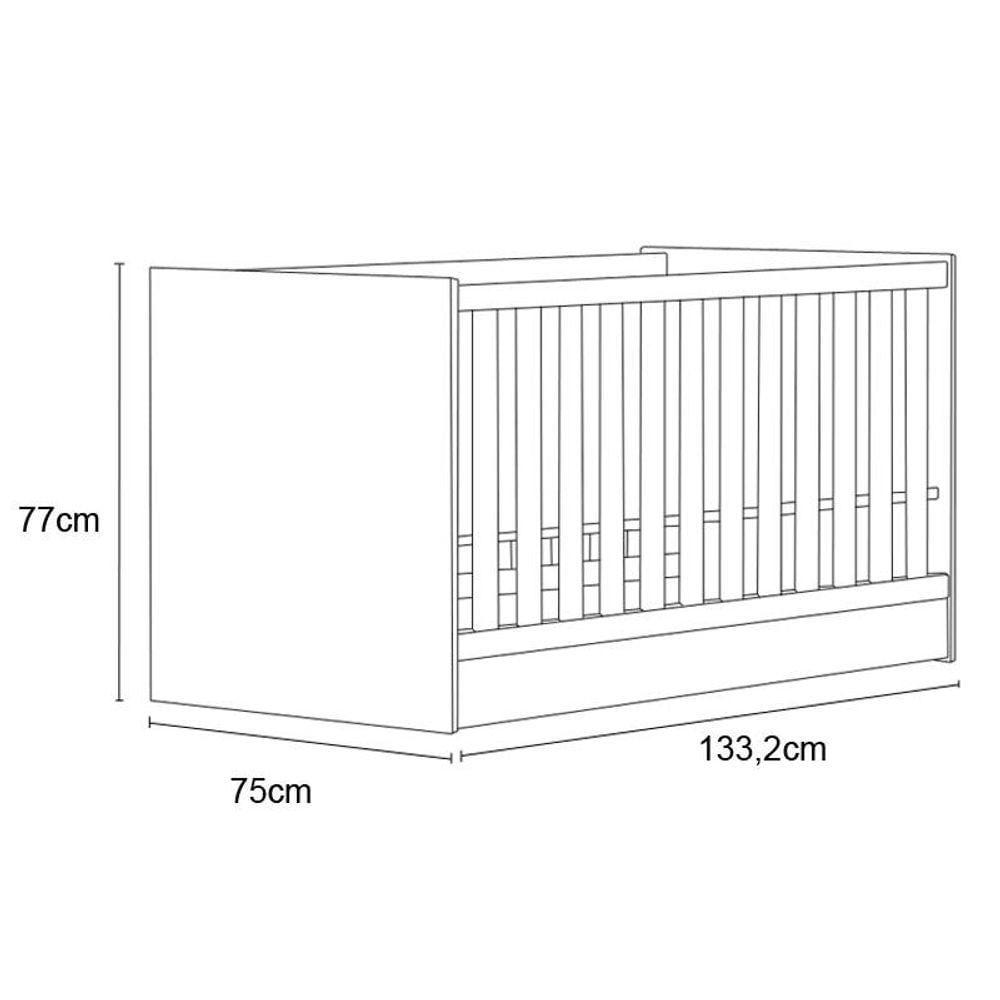 Miniatura Berço E Guarda Roupa Cômoda Soninho Branco/carvalho - Fdecor