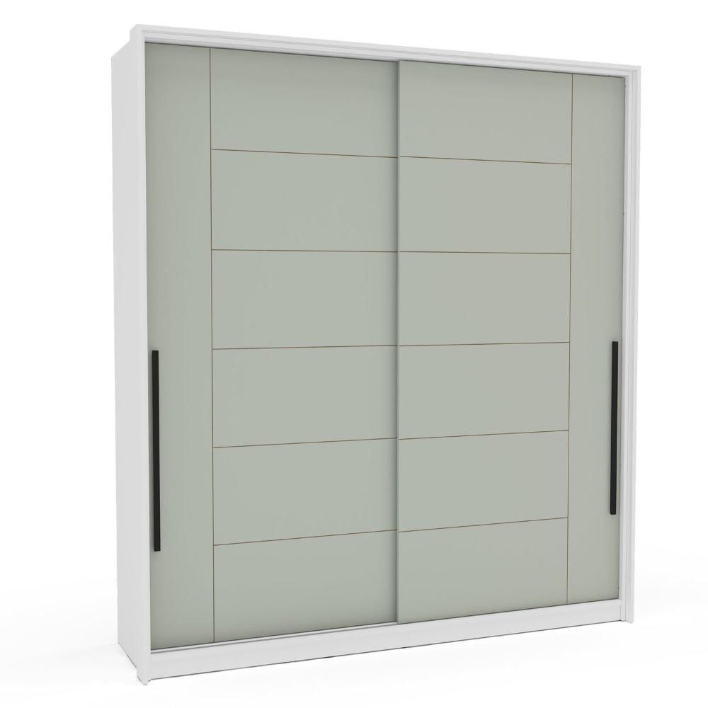 Miniatura Guarda Roupa 2 Portas de Correr 2 Gavetas Lisboa Branco/Verde