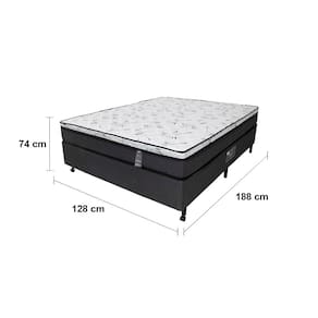Cama Box Viúva Castor Selle P Double com Revestimento em Tecido Suede + Colchão com Molejo Tecnopedic, Euro Pillow 34x128x198cm – Marrom e Bege