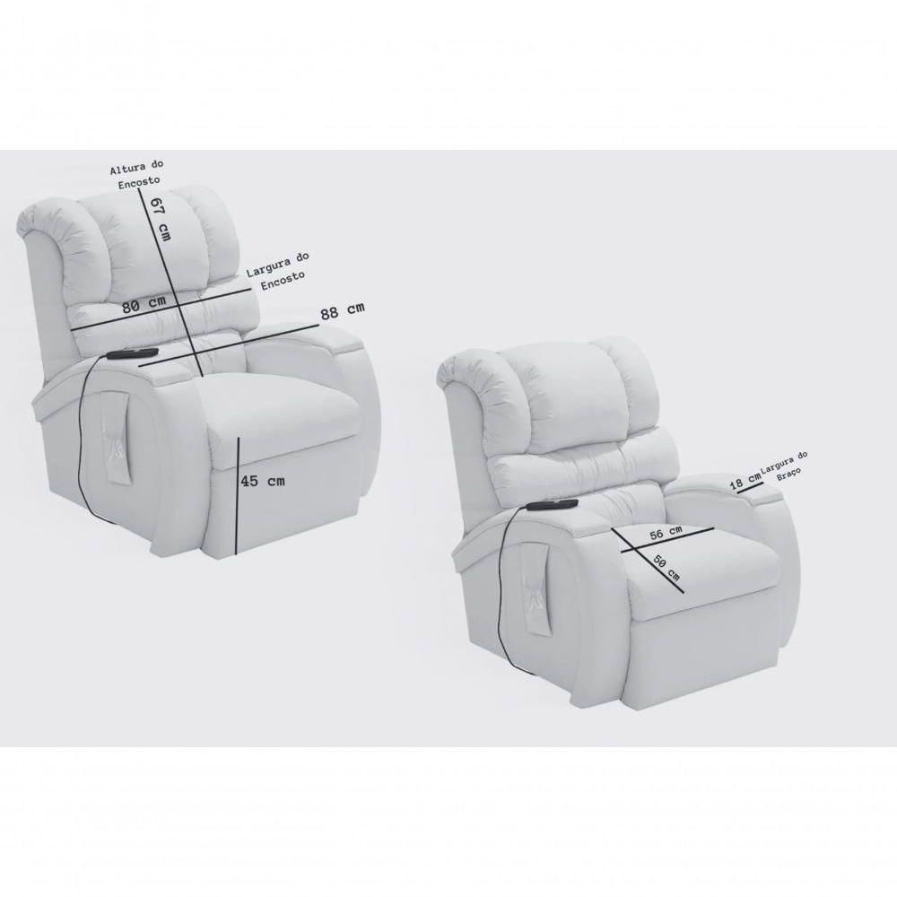 Miniatura Poltrona Reclinável Cadeira Imperial Para Idoso Motorizada Corano Gravidade Zero Massageadora Império Pink