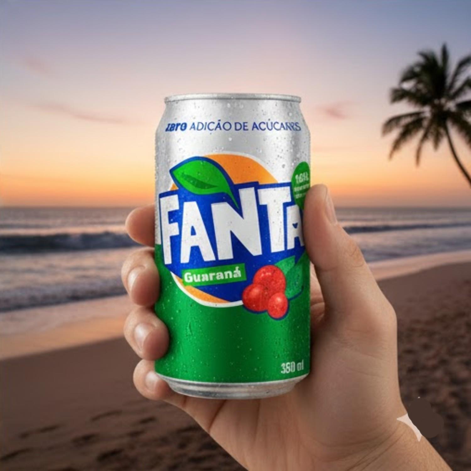 Miniatura Kit 3 Refrigerante Fanta Guaraná Zero Lata 350Ml