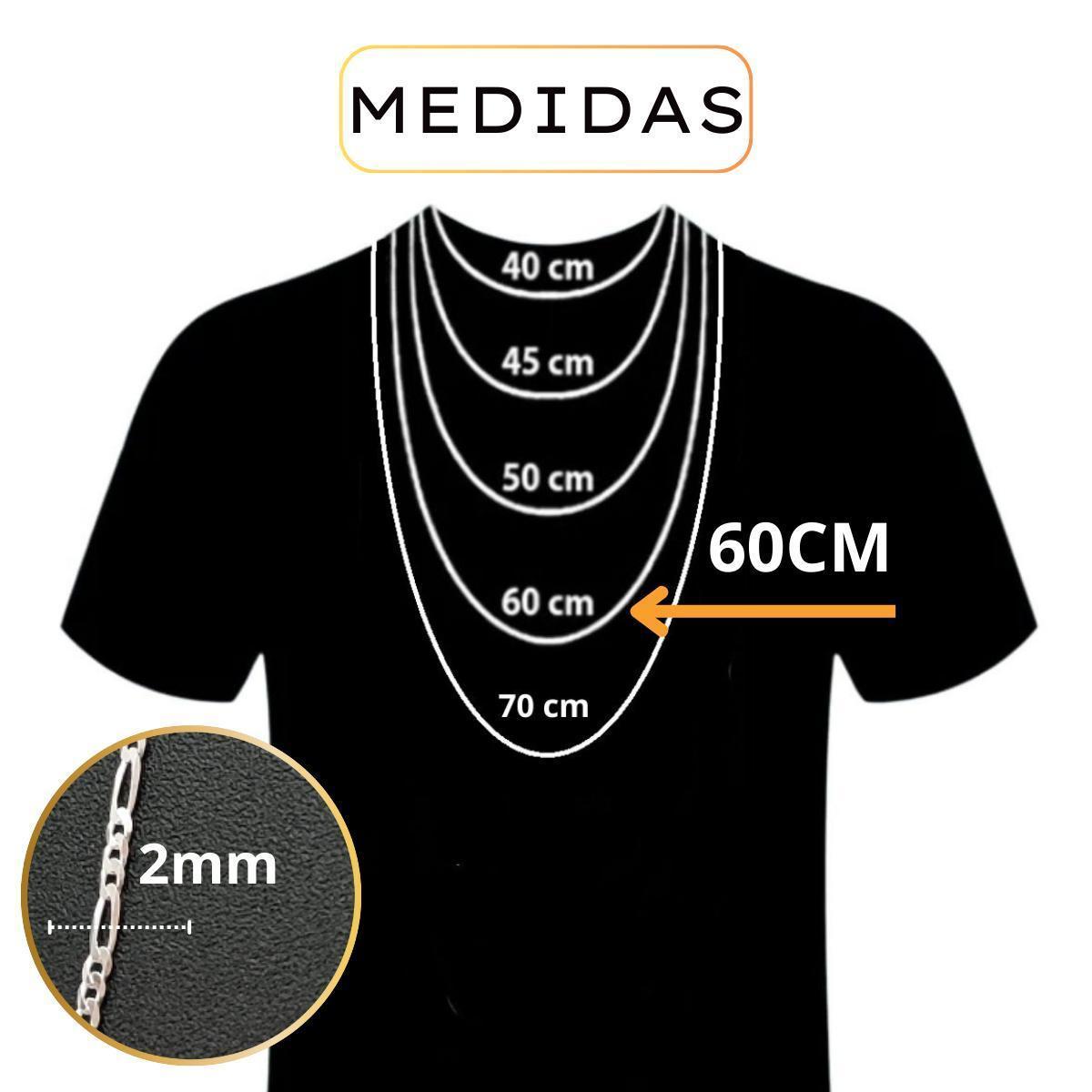 Miniatura Corrente Masculina Feminina Prata 925 Pura 60Cm 2Mm 903 Fina